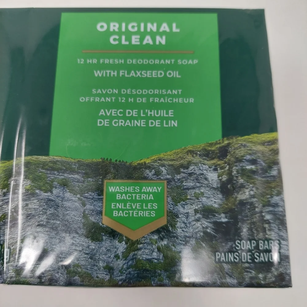 Irish Spring Deodorant Soap Bar Original Clean with Flaxseed Oil 6 Pack